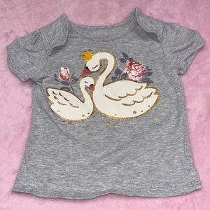 Wonder Nation Mom & Baby Swan Grey Short Sleeve T-Shirt Size 18 Months
